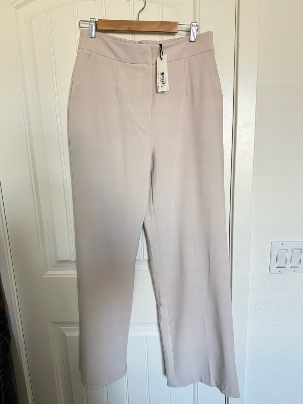American Tall Flat Front Wide-Leg Pants Dress Pants Work Light Sand